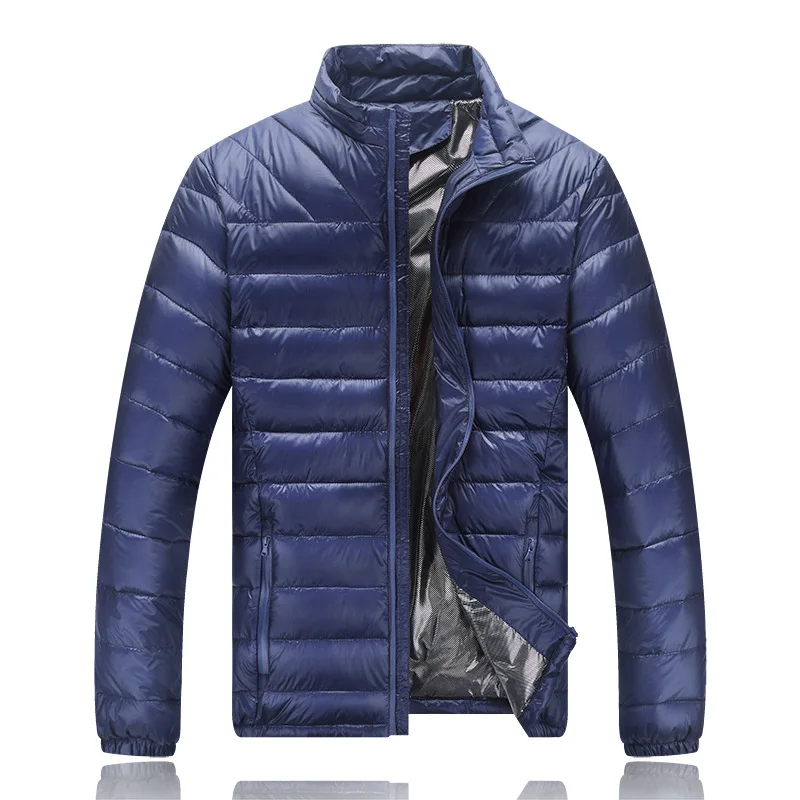 

2019 New White Duck Down Jacket Parkas for Man Winter Warm Light Outerwear Men Casual Standing Collar Autumn Overcoat Mens WFY07