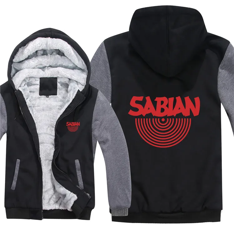 Новинка, зимние толстовки с капюшоном Sabian, куртка для мужчин, повседневная, толстый флис, хип-хоп, музыка, Sabian, толстовки, пуловер, мужские пальто и куртки