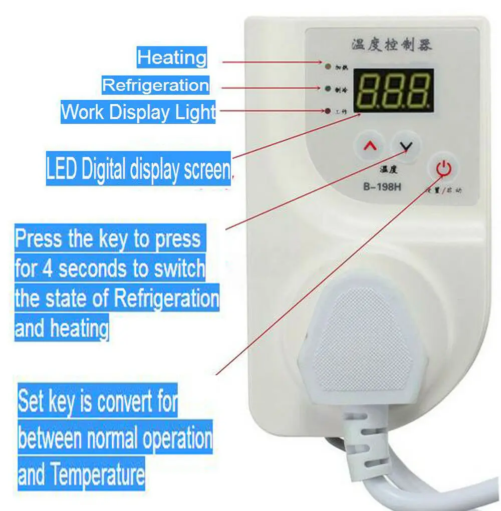 LED Reptile Thermostat Aquarium Timer Cooling Heating Temp Controller | Инструменты