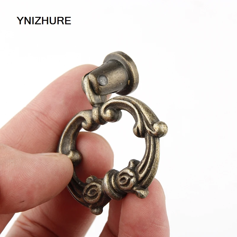 Антикварные ручки YNIZHURE 49*32 мм 10 шт. бронзовые для выдвижных шкафчиков г.