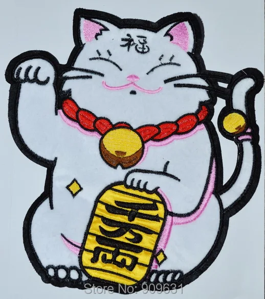 

Вышитая нашивка LUCKY FORTUNE CAT, размер 30x9,2 дюйма