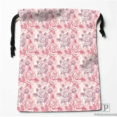 Пользовательские печати цветок-обратно (1) Drawstring хозяйственные сумки дорожный