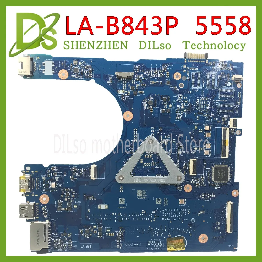 Verkaufen KEFU LA-B843P CN-0FRV68 Für DELL CN-0FRV68 FRV68 5458 5558 5758 Laptop Motherboard I5-4210U GT920M LA-B843P Arbeit 100%