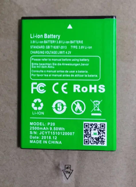 Оригинальный P20 телефон аккумулятор 2500mah 3 8 V для XGODY D27 X6 мобильный 5 дюймов 18:9 MTK6580 4