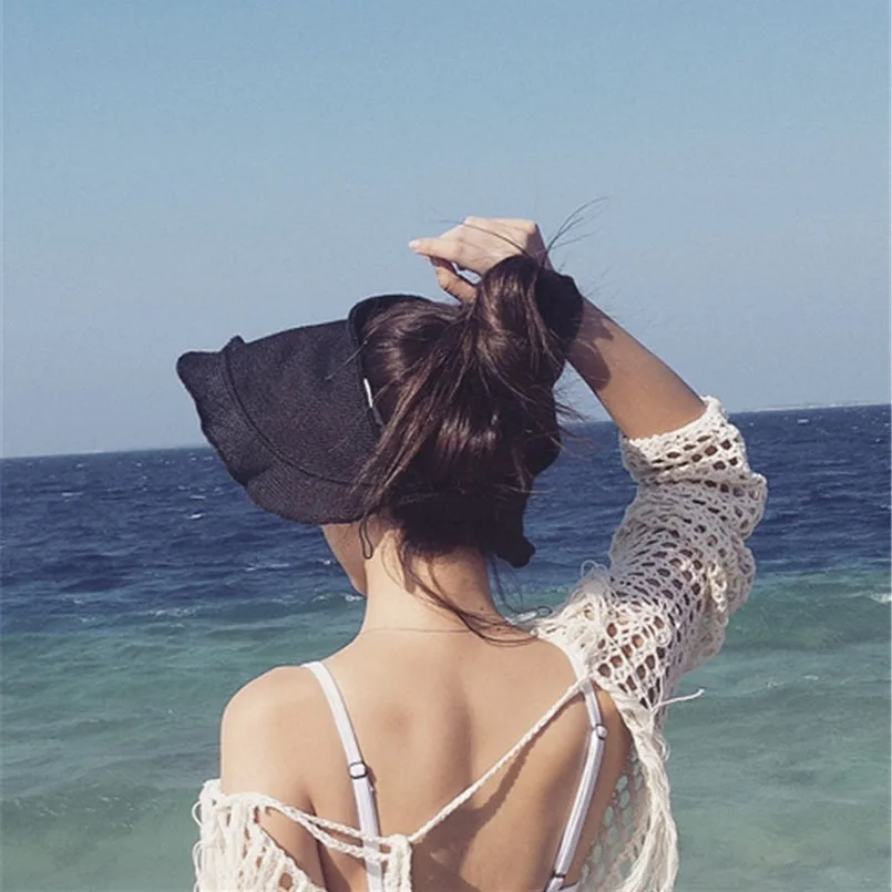 2019 летние женские уличные солнцезащитные шапки однотонные большие полями