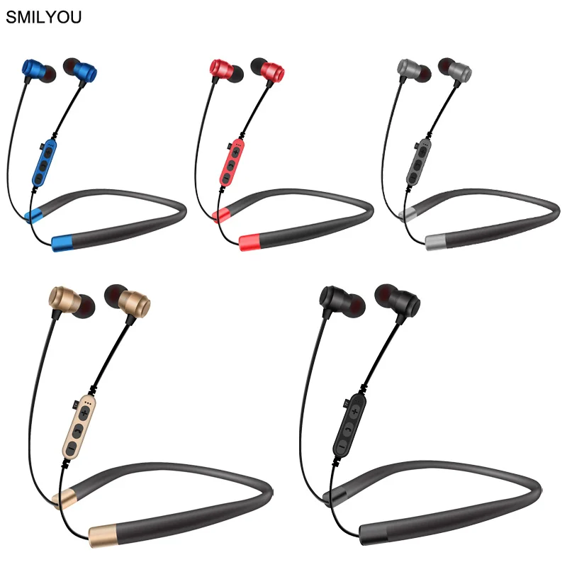 SMILYOU T21 Bluetooth Earphone Neckband Sweatproof Magnet Stereo Wireless Headphones With Mic For Xiaomi iPhone Android | Электроника