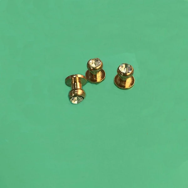 6mm Gold Studs with Crystal Rhinestone