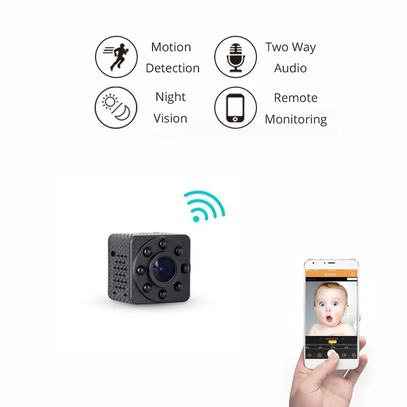 Wi-Fi мини камера 720P ночное видение для дома Беспроводная ip-камера видеонаблюдения