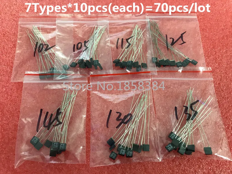 7 типов = 70 шт./лот RH102 RH105 RH115 RH125 RH130 RH135 RH145 градусный Термопредохранитель 2A