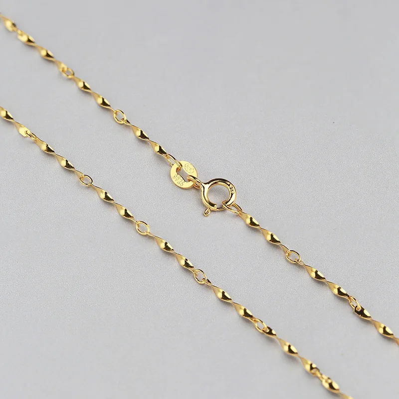 Однотонная цепочка из стерлингового серебра 0 7 мм ожерелье белого золота желтого