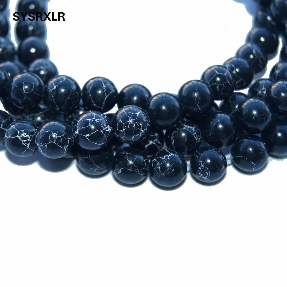 Оптовая Продажа AAA + черный натуральный камень бусины бирюзы для