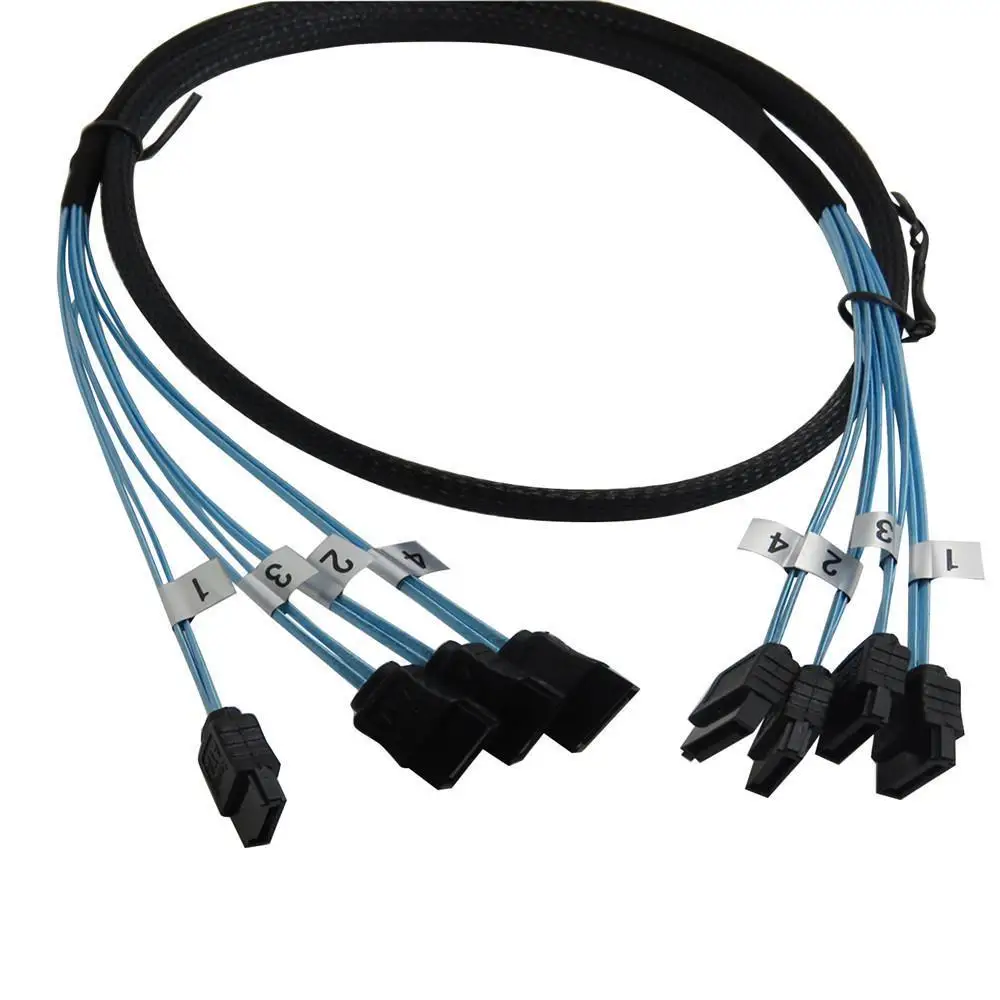 

new 3ft 6Gbps 4pcs/set Sata Cable Sas Cable High Quality for Server High Speed
