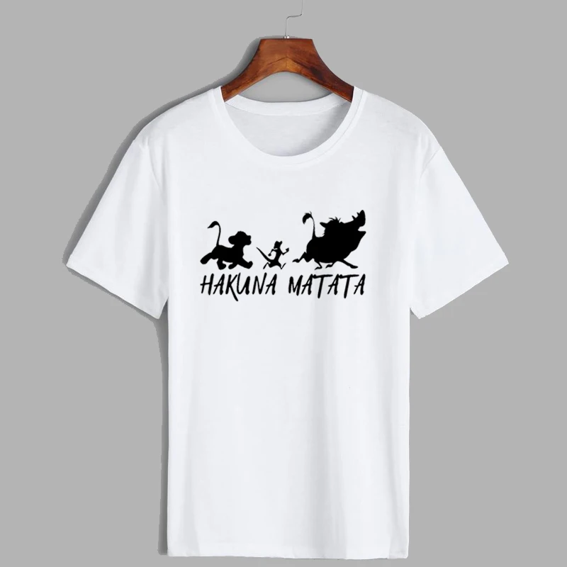 Hakuna Matata letra impresa camiseta 2019 летняя модная футболка женская с коротким рукавом Плюс