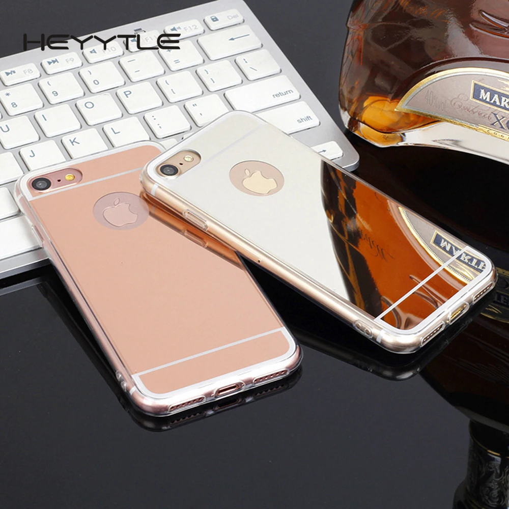 Heyytle Plating Mirror Case For iphone X XR XS Max 7 8 6s 6 plus Transparent Cases Soft TPU Cover 7Plus 10 Coque |