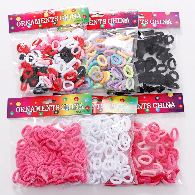 

100pcs/Set Girls 1.5cm Colorful Small Ring Elastic Hair Bands Ponytail Holder Rubber Bands Scrunchie Fashion Hair Accessories