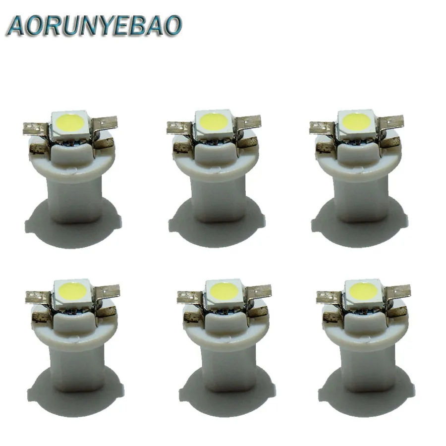

Лампа AORUNYEBAO белая для приборной панели, 6 шт., 12 В, B8.5d, b8.5, 509T, 5050 светодиодов, 1 SMD, T5
