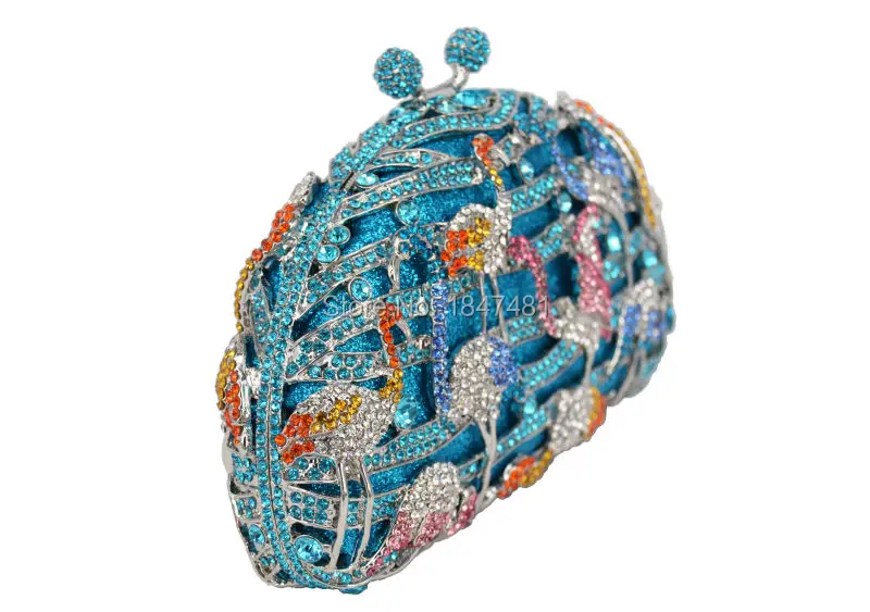 Роскошная вечерняя сумочка в виде синего животного с кристаллами новый дизайн