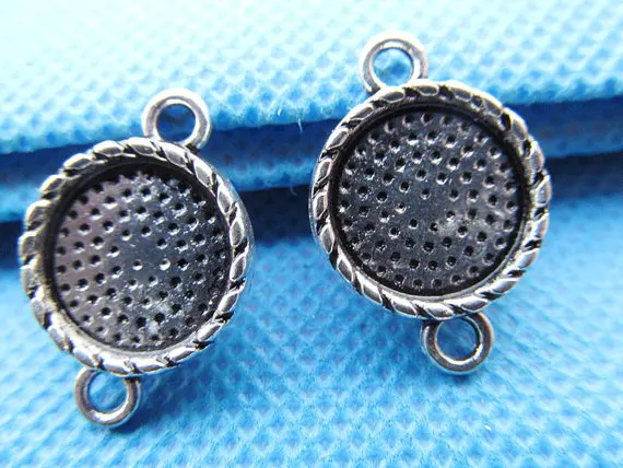 100 шт. античная серебряная/бронзовая Поворотная основа для рамки Очаровательная