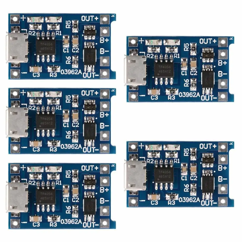 Зарядная плата TP4056 5 В 1 А Micro USB 18650 для литиевых батарей защитный модуль зарядного