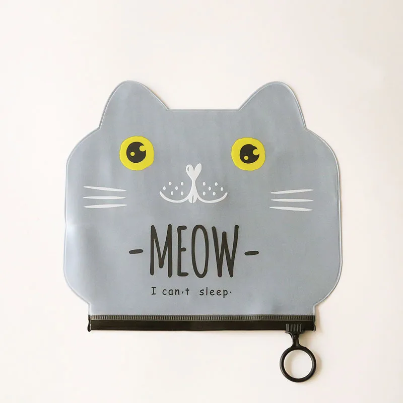 Gray cat UOSC конфеты кошелек в виде животного Женщины Прозрачная ПВХ-молния Изменить Кошельки мультфильм кошелек с котами карты сумка для денег сумка для детей подарок - Цвет: Gray cat