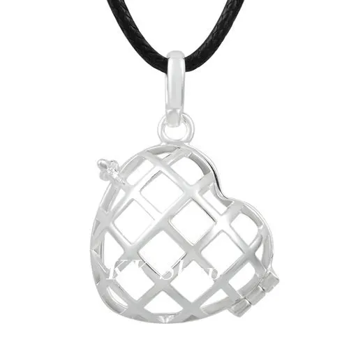 

5H157 5PCS/lot Eudora Jewelry Heart Style Fashion Copper Cage fit 18mm Chime Ball Locket Pendant Pregnant Gift Wholesales