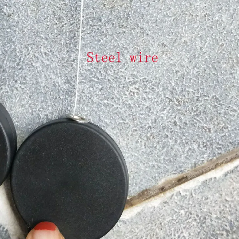 steel wire Пластиковая толстая нейлоновая веревка, брелок для ключей, высокое эластичное натяжение, телескопическая цепочка для ключей, кольцо ABS, легко тянется, карабин D635 - Цвет: steel wire