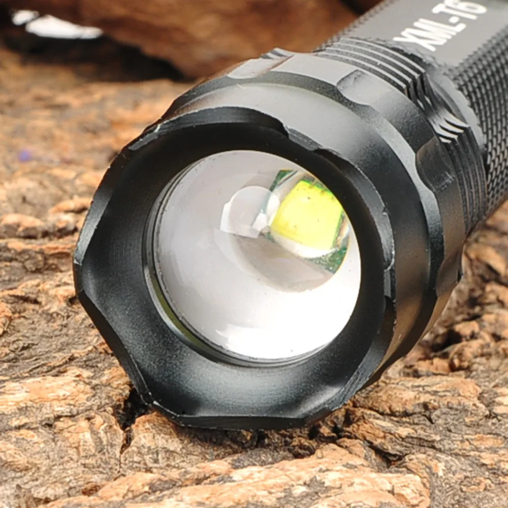 Бутик черный охотничий фонарик 503B 860lm CREE XM-L T6 5 Режим Белый свет зум фонарик Зарядка 18650 фонарик T6 лампа