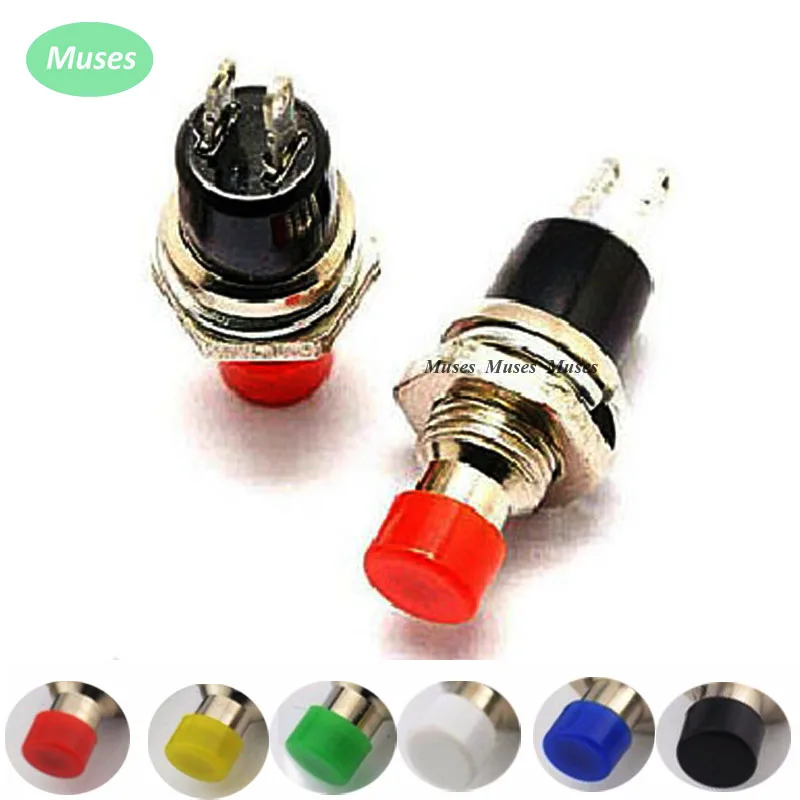 

100 шт./лот PBS-110 AC 250 В 1A 2-контактный SPST Выкл/(ВКЛ) НЕТ Нормально открытый мини Моментальный возврат кнопка переключения красная головка