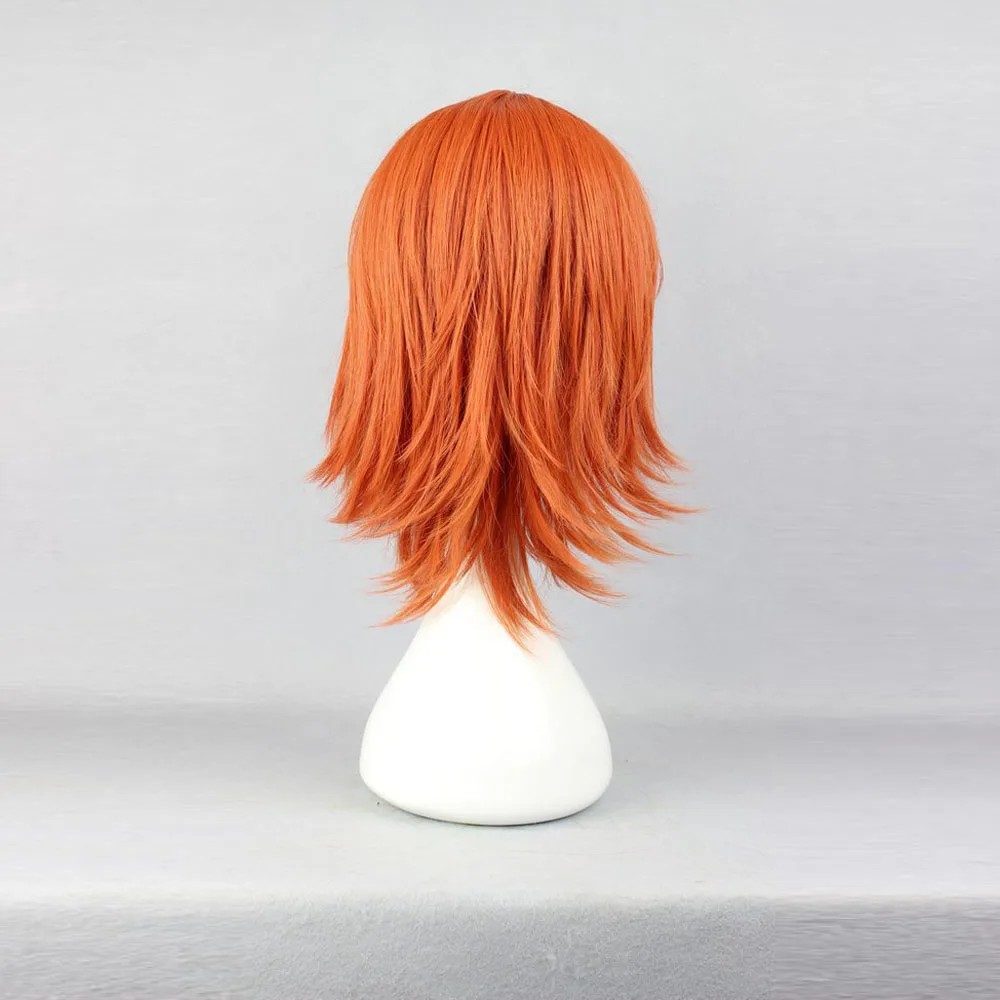 MCOSER Free Shipping Synthetic 35cm Short  Orange Red Color Wig 100% High Temperature Fiber Hair WIG-244A