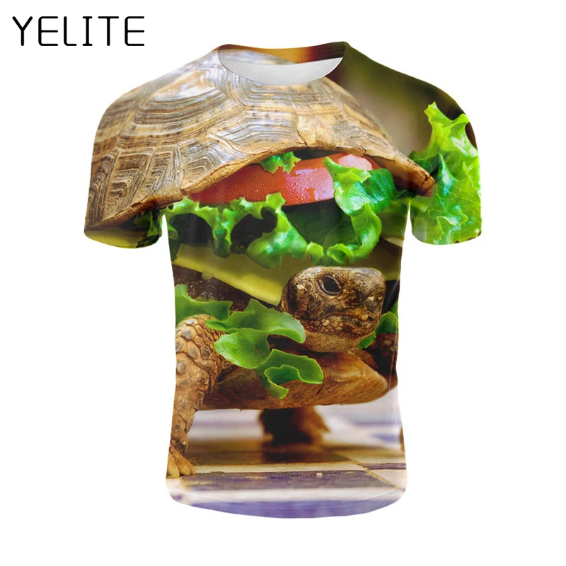 YELITE 2019 забавная черепаха уличная футболка горячая Распродажа животных 3D