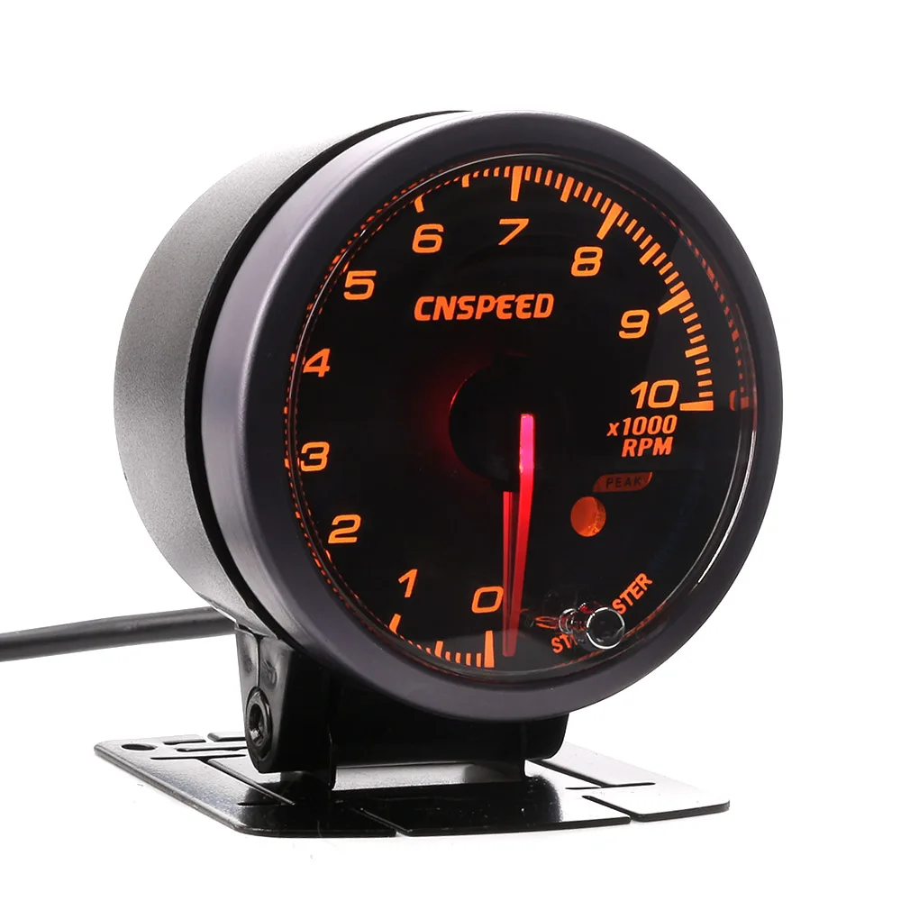 Бесплатная доставка CNSPEED 60 мм Тахометр 0-10000 об/мин датчик черного лица с белым и