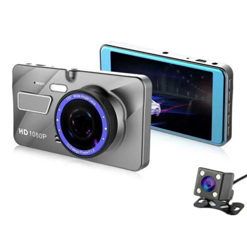 Новый 4 дюймовый Видеорегистраторы для автомобилей Камера Full HD 1080P Двойной