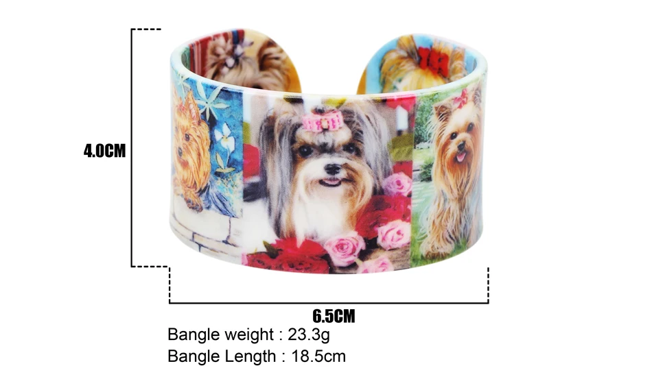 Bonsny пластиковые цветочные Shih Tzu браслеты с собакой браслеты индийская мода ремесло животное ювелирные изделия для женщин девушки дамы аксессуары Новинки