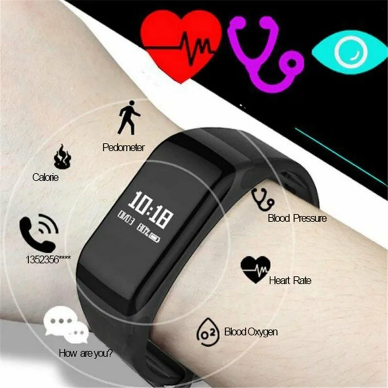 F1 смарт Браслет спортивный фитнес трекер пульсометр кровяное давление Шагомер
