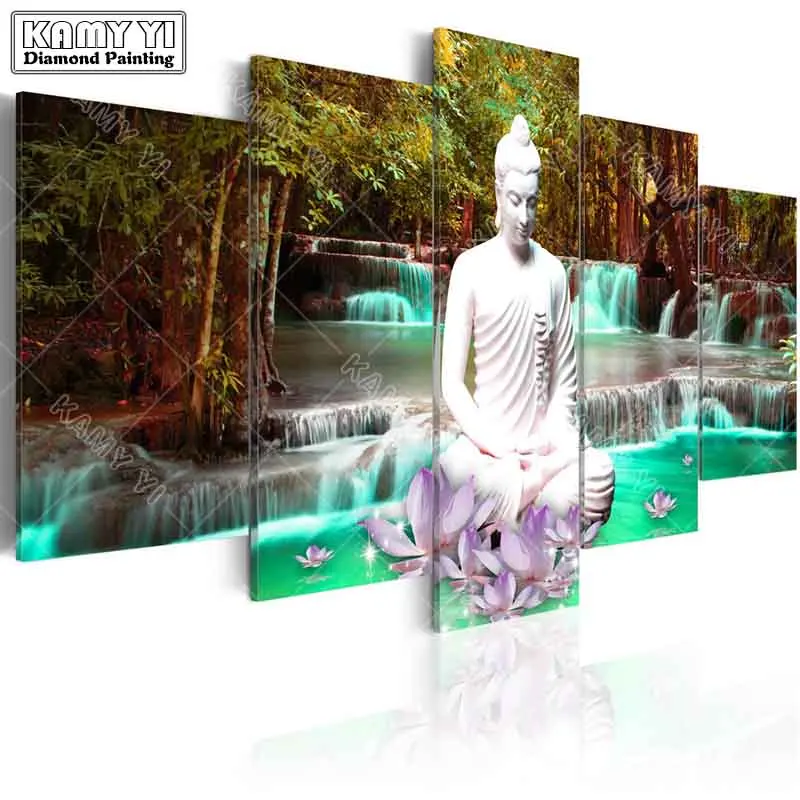 full square drill Diamond embroidery Landscape Buddha 5D DIY diamond painting Cross Stitch Multi-picture home decoration | Дом и сад