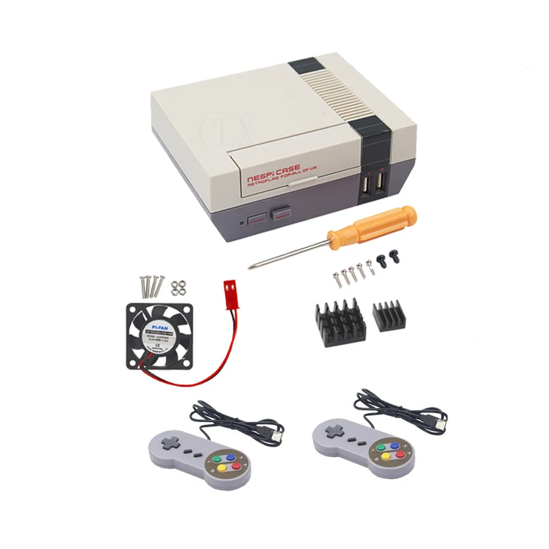 Чехол NESPi для Raspberry Pi 3 B +/3B NES Retroflag Box + Fan игровой контроллер 5 В А с блоком питания