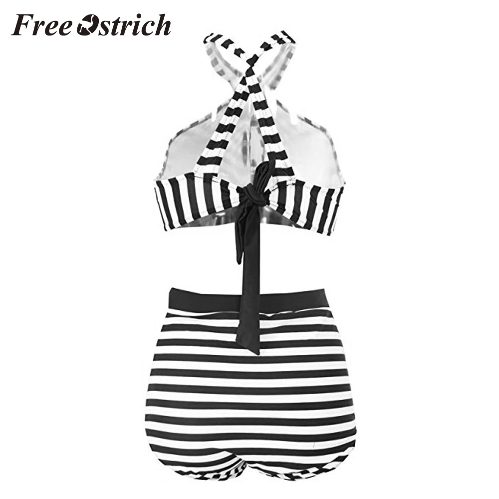 Бесплатная страусиный хит продаж Женский костюм купальник пуш-ап с лямкой на шее
