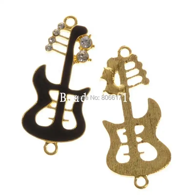 Лучшее качество 10 шт Смешанная Золотая эмаль гитара Форма соединители фурнитура