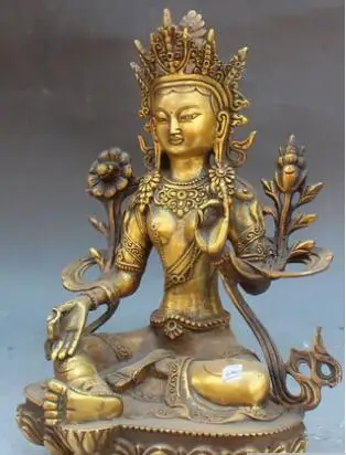 11 &quotтибетская бронзовая позолота Зеленая Тара Махаяна буддизм богиня