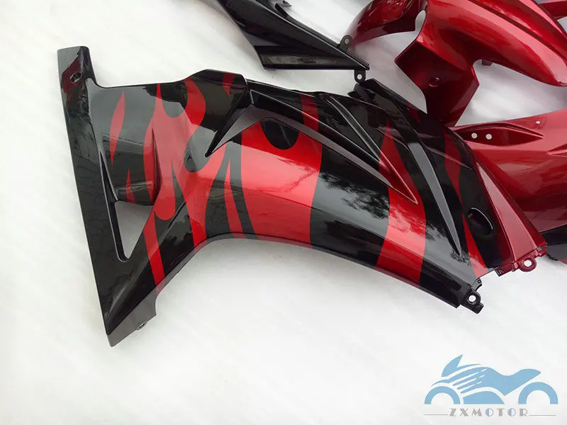 Обтекатели под давлением для Kawasaki Ninja250r 2008 2009 2010-2014 комплект обтекателей красного