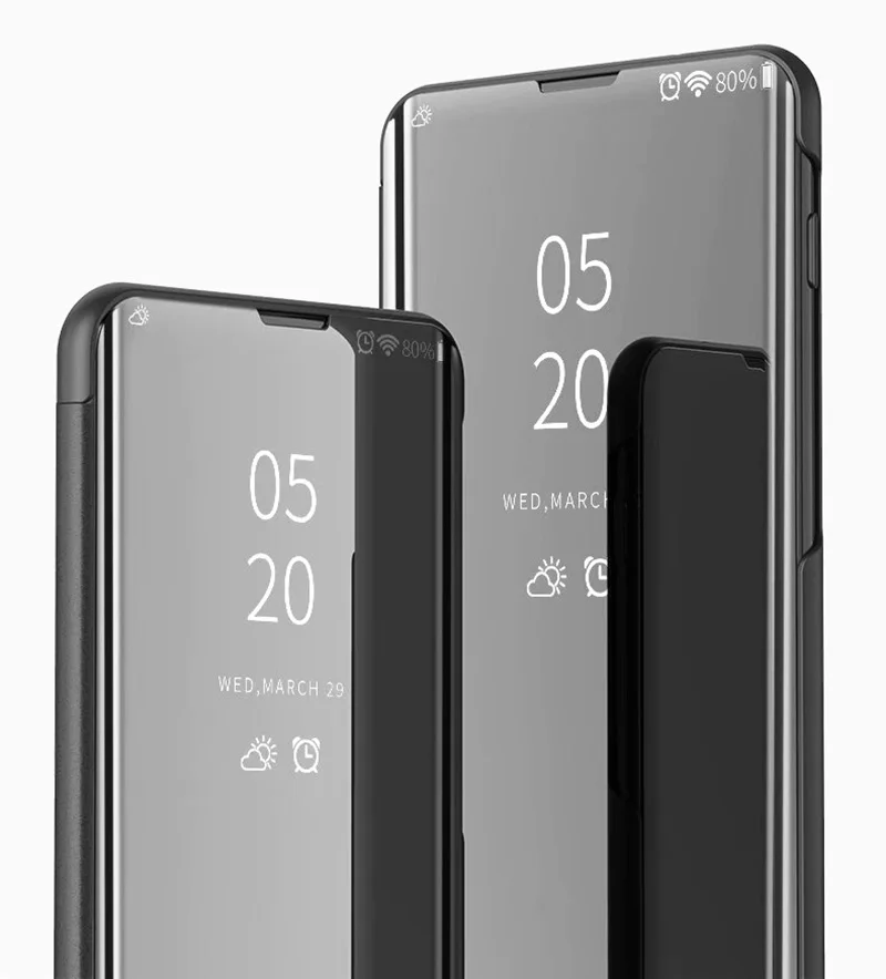 JONSNOW Smart Mirror Leather Case for Samsung A50 A30 A10 A70 A40 A60 Plating Cover Cases with Stand for Samsung M10 M20 M30
