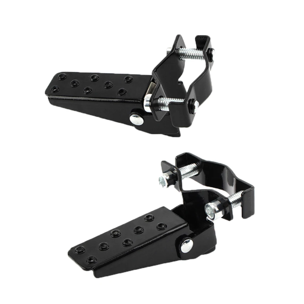 Motorcycle Rear & Front Retro Folding Footrests Footpeg Universal Black