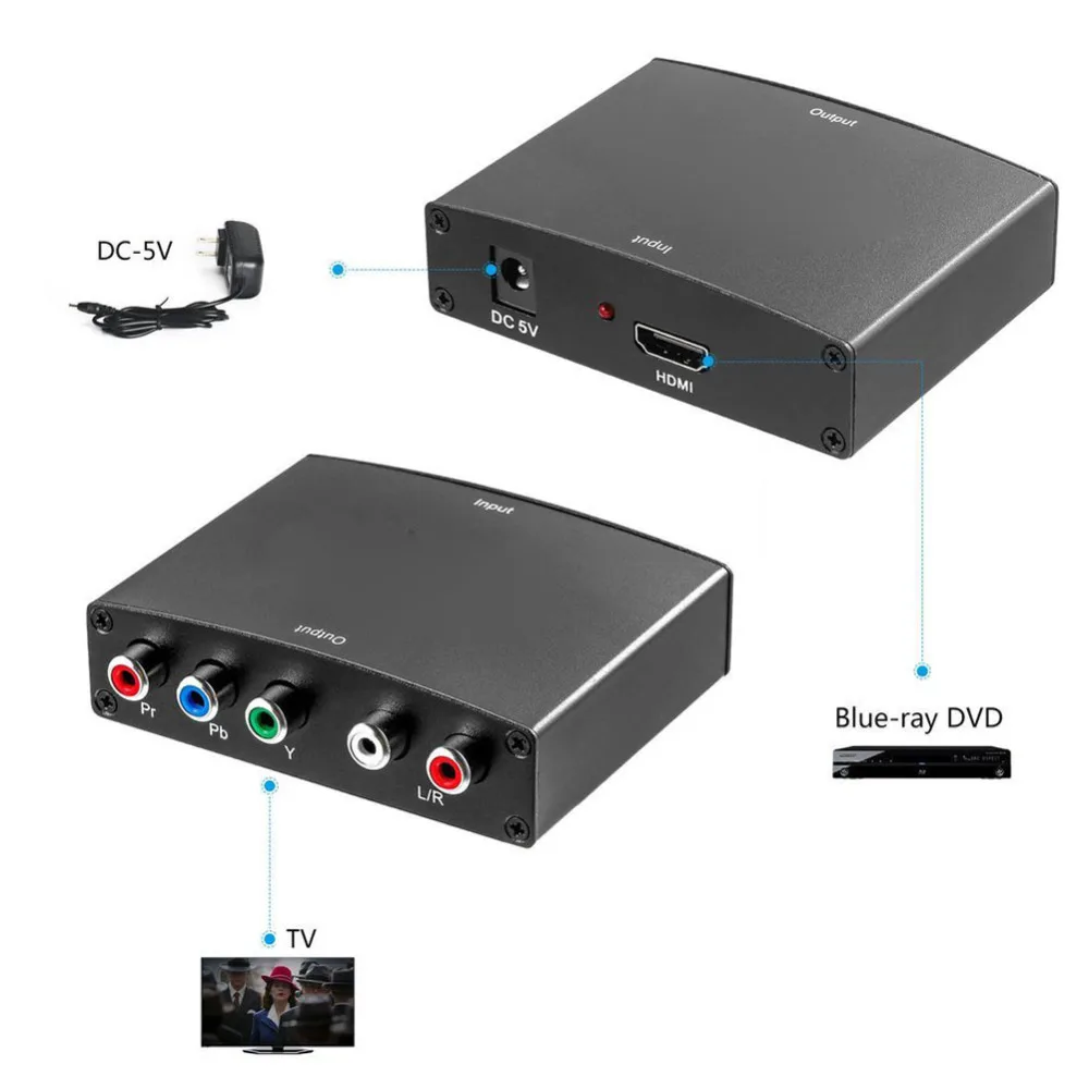 4 К HDMI VGA компонентный YPbPr 1080 P HD Video Converter адаптер R/L стерео аудио Выход HDCP для PS4 Blue-ray