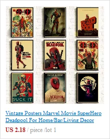 Постер из крафт-бумаги с героями фильма Marvel, Мстителями, супергероями, ретро постером и принтами, наклейка на стену для кафе и комнаты, художественная живопись