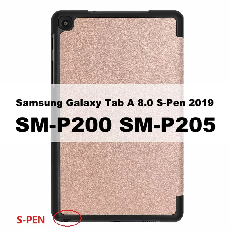 Tab A 8.0 2019 S Pen Чехлы для samsung Galaxy Tab A8 с s-ручкой SM-P200 SM-P205 8," дюймовый чехол для планшета Case_Slim, 3 Сложенные и магнитные - Цвет: Tab A 8.0 2019 S Pen