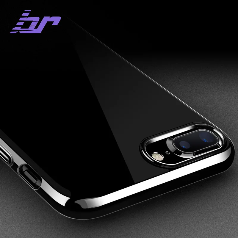 BR чехлы для телефонов Apple iPhone 7 Plus с гальваническим покрытием яркие черные