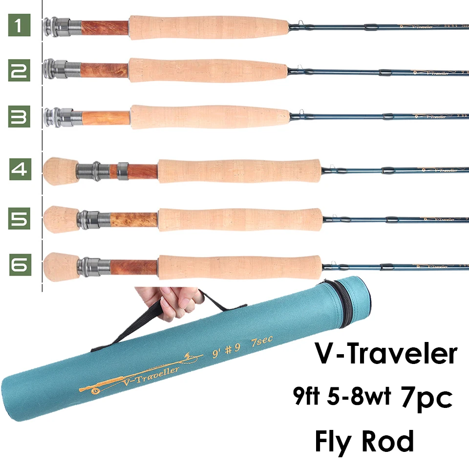 Maximumcatch V-Traveler 9FT 5-8wt нахлыстовая Удочка графит IM10 углеродное волокно 7 шт. быстрое действие путешествия удочка