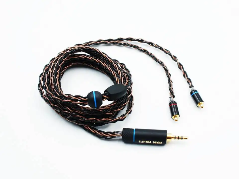MMCX 2.5mm ISN Audio H8 8 нитей 19 сердечников из одной кристальной меди и серебристого покрытия, смешанный HiFi Audiophile IEM наушник кабель - Цвет: MMCX 2.5mm