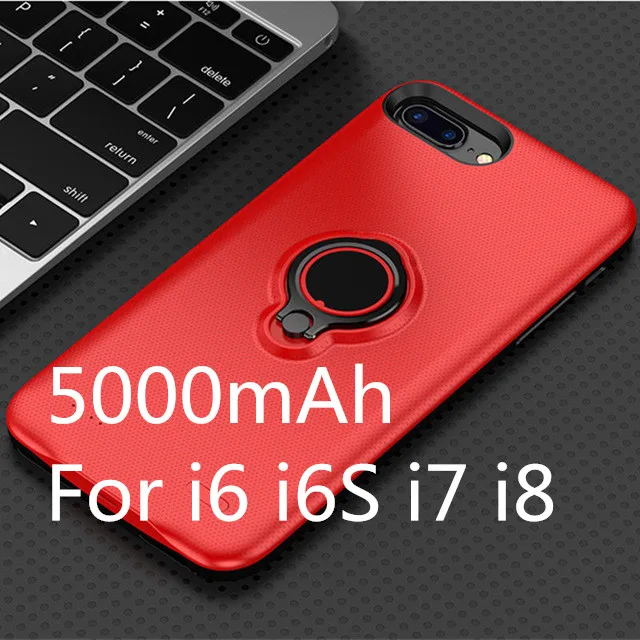 KQJYS портативный резервный внешний аккумулятор 5000/7200 мАч для iphone 7 6 6S Plus внешний Магнитный чехол для зарядного устройства для iphone 8 7 6 - Цвет: Red