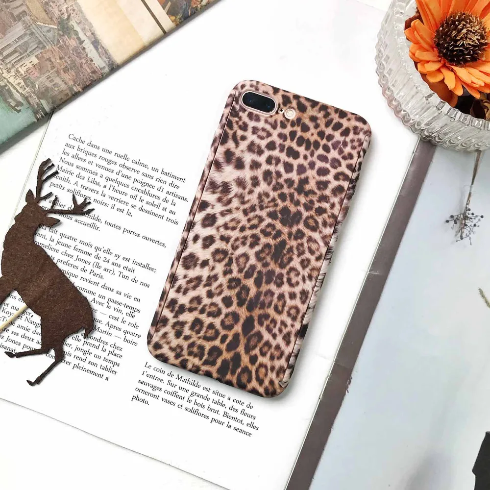 2018 2 in1 полное покрытие леопардовым принтом стиль pc чехол для iPhone 7 8 плюс X Xs max Xr